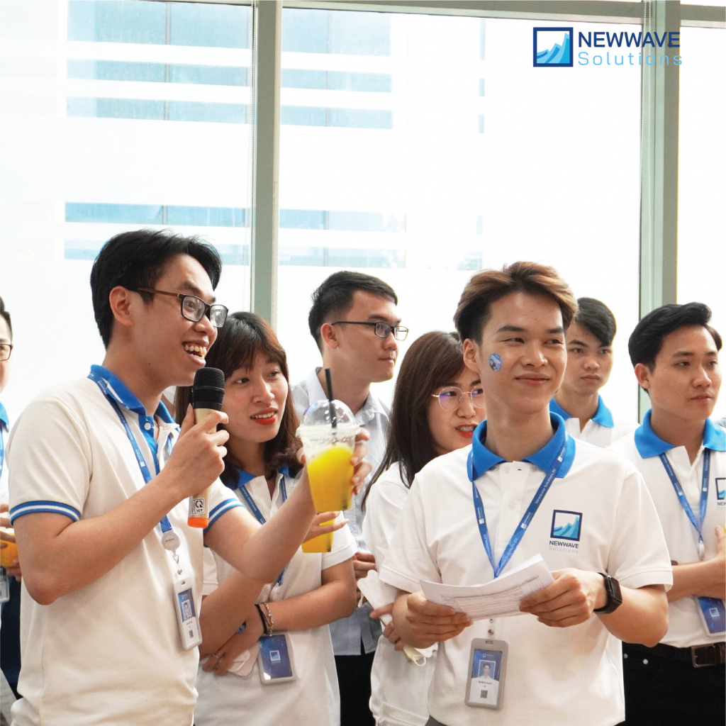 All members of Newwave Solutions enjoy the happy atmosphere of the event