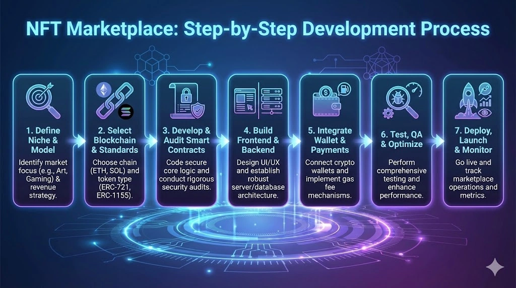 NFT Marketplace Development: A Complete Guide 9 Step-by-Step of the NFT Marketplace development process