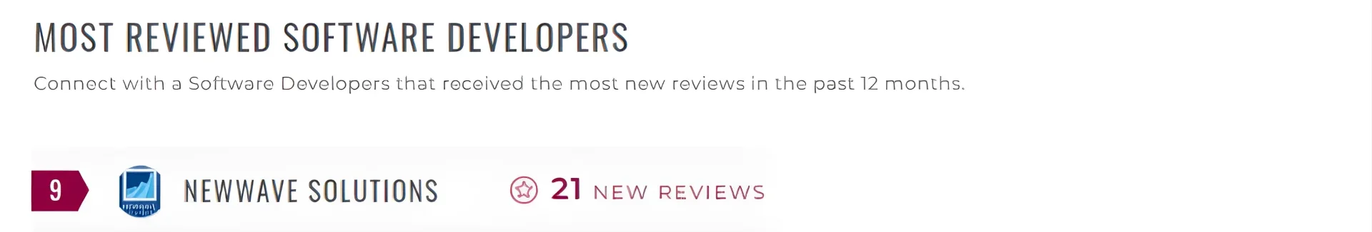 Newwave Solutions: Top-reviewed Vietnam Software Development Companies On MANIFEST 6 Newwave Solutions is listed among the most reviewed software developers in Vietnam