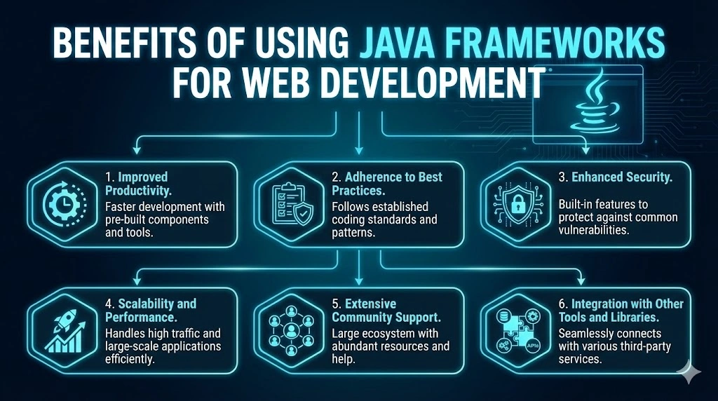 Top 7 Java Web Frameworks For Website Development 8 Benefits of Using Java Frameworks for Web Development