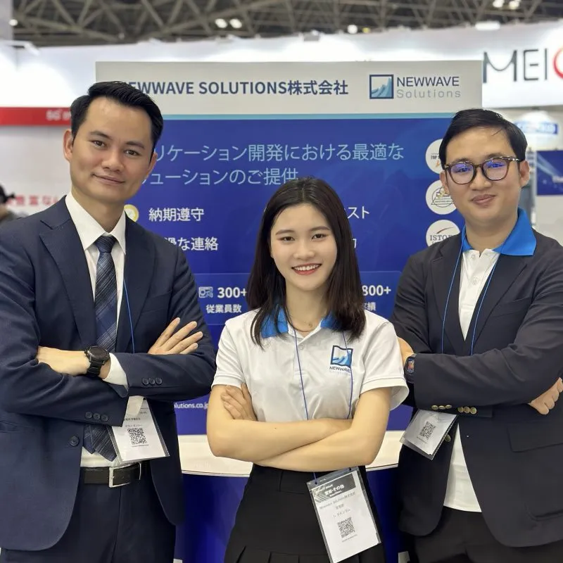 Newwave Solutions' core team at Japan IT Week 2024