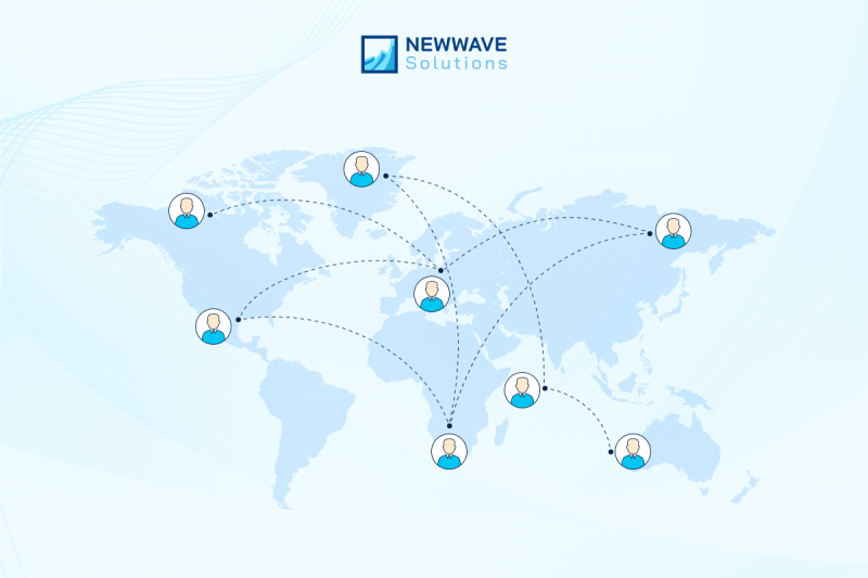 Transferring business functions to foreign locations for efficiency and competitive advantage.