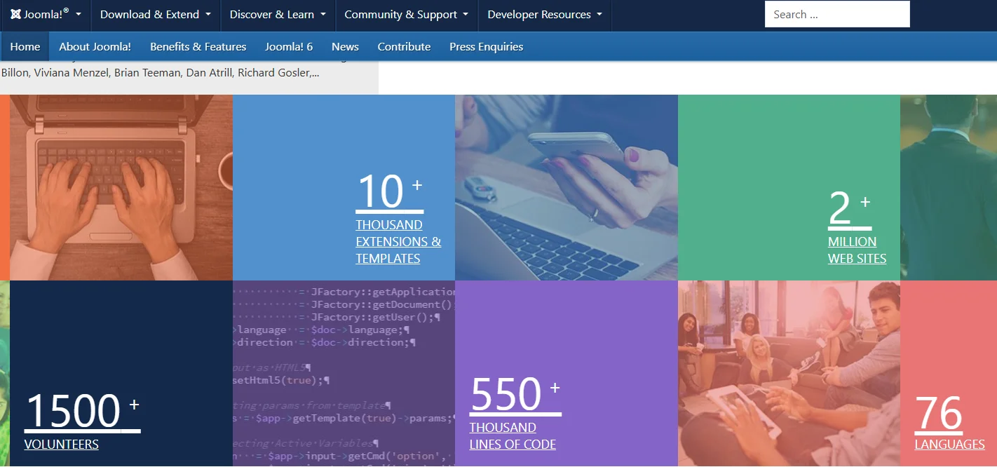 Joomla enables users to build websites and powerful online applications without needing to write code from scratch
