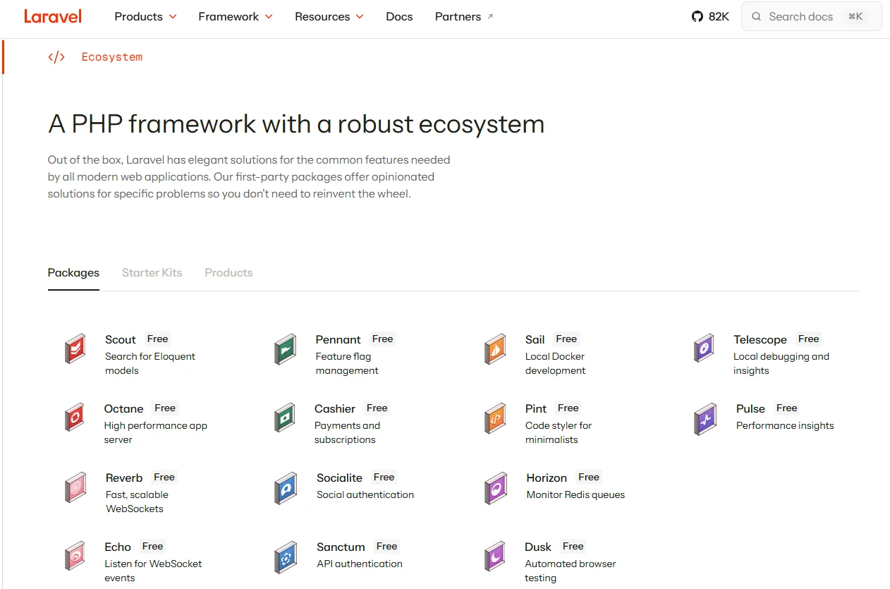 Laravel is a free, open-source PHP web application framework designed for building modern, maintainable web applications