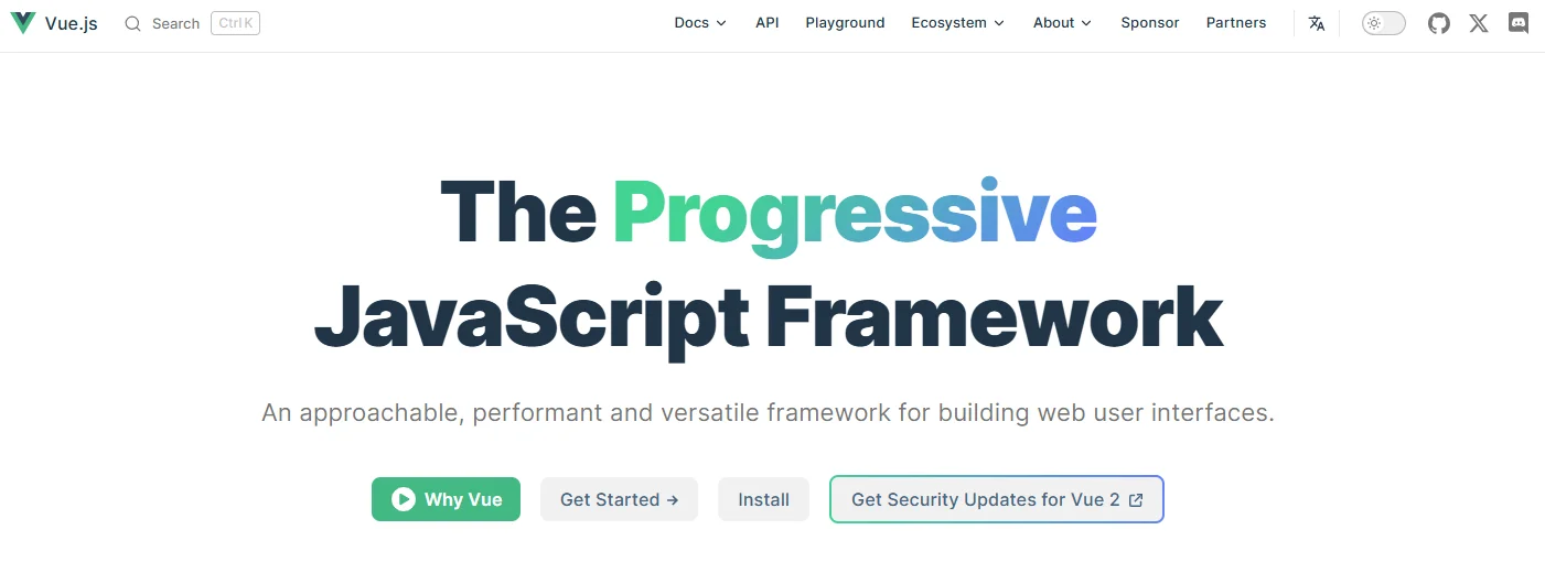 Vue.js is a progressive JavaScript framework designed for building user interfaces and single-page applications