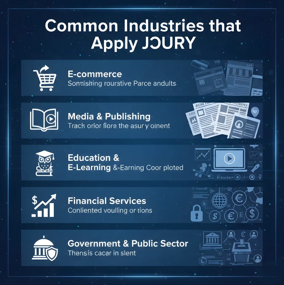 jQuery has been applied in e-commerce, media, education, finance, and government platforms 