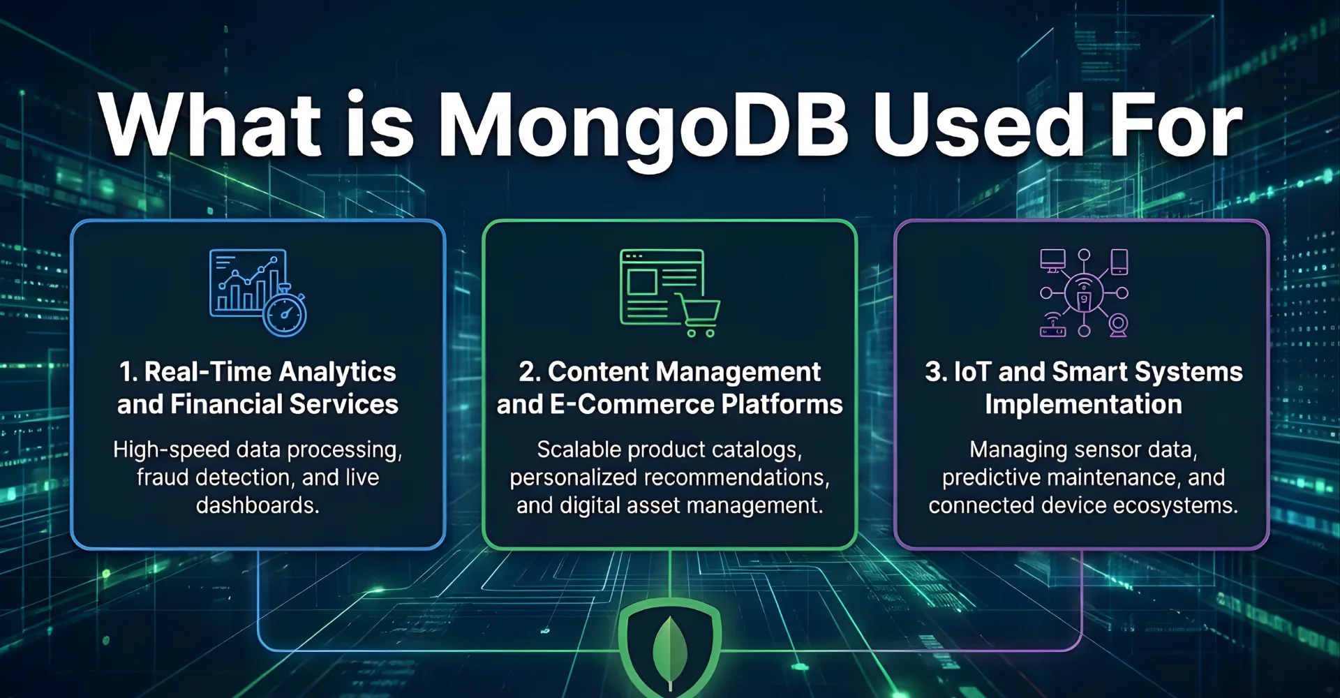 Explore MongoDB applications in the 3 main sectors