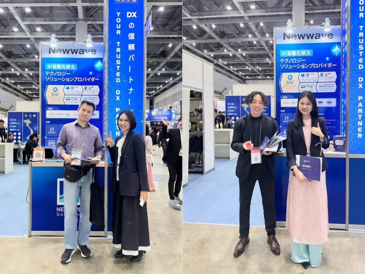 The Newwave team engaging and presenting solutions to the visitors 